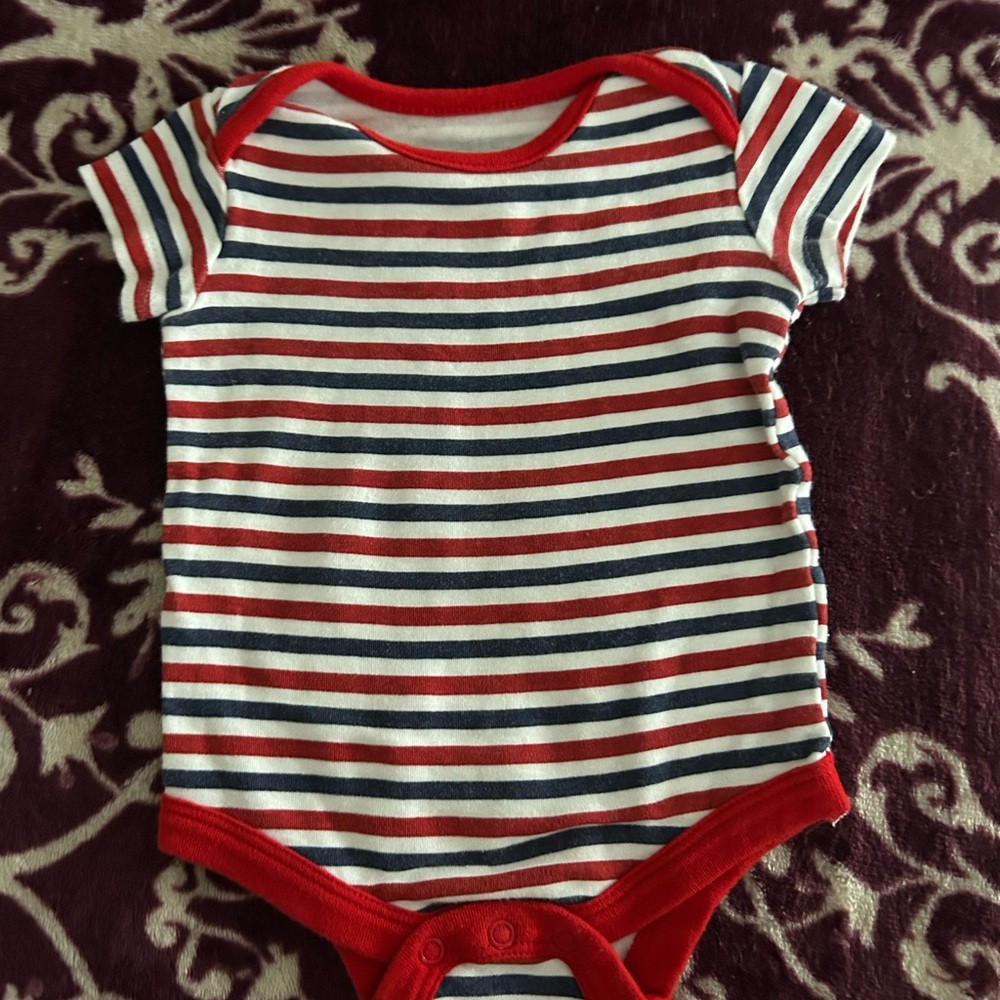 Baby Starters Red and Blue Striped Bodysuit